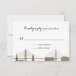 Charleston South Carolina Imitate Gold Rsvp Card Karte