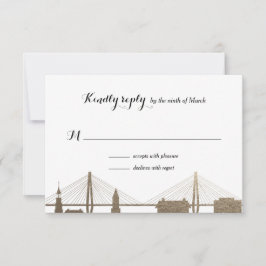 Charleston South Carolina Imitate Gold Rsvp Card Karte