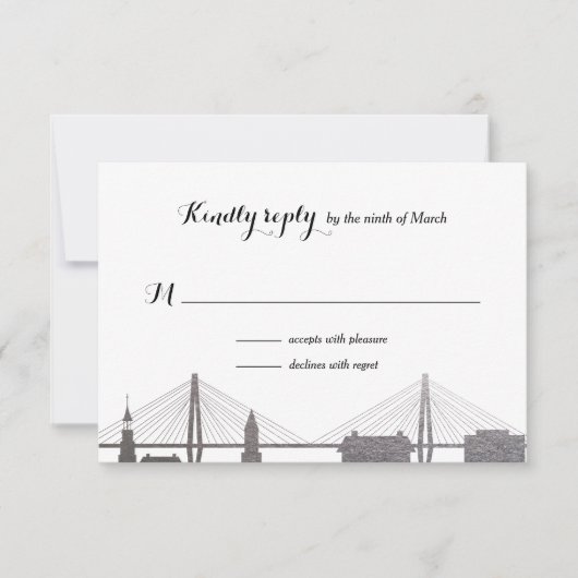 Charleston South Carolina Imitate Silver Rsvp Card (Vorderseite)