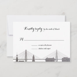 Charleston South Carolina Imitate Silver Rsvp Card Karte