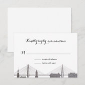 Charleston South Carolina Imitate Silver Rsvp Card Karte (Vorne/Hinten)