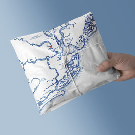 Charleston South Carolina Karte Elegant Navy Blue Seidenpapier