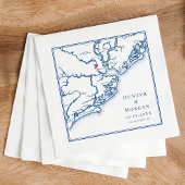 Charleston South Carolina Karte Serviette