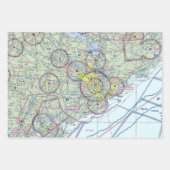 Charleston South Carolina Luftfahrtkarte Geschenkpapier Set (Vorderseite)