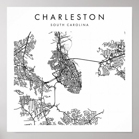 Charleston South Carolina Minimal Modern Street Poster (Vorne)