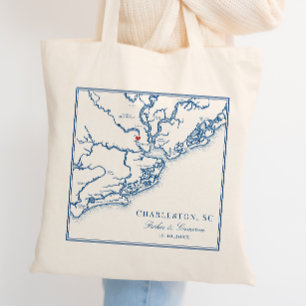 Charleston South Carolina Navy Blau Hochzeit Tragetasche