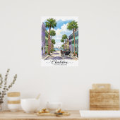 Charleston South Carolina Pferd gezeichnet Kutsche Poster (Küche)
