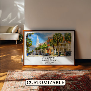 Charleston South Carolina Poster, Aquarell Poster