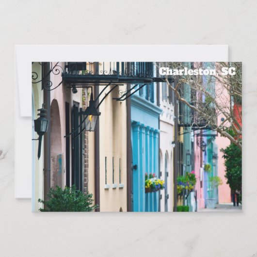 Charleston South Carolina Rainbow Row Flat Card (Vorderseite)