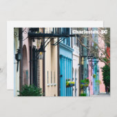 Charleston South Carolina Rainbow Row Flat Card (Vorne/Hinten)