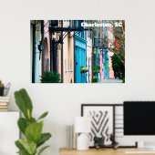 Charleston South Carolina Rainbow Row Houses Poster (Heimbüro)