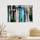 Charleston South Carolina Rainbow Row Houses Poster (Küche)