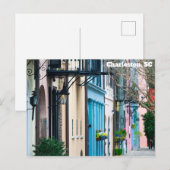 Charleston South Carolina Rainbow Row Houses Postkarte (Vorne/Hinten)