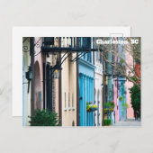 Charleston South Carolina Rainbow Row Houses Postkarte (Vorne/Hinten)