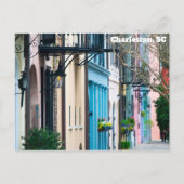 Charleston South Carolina Rainbow Row Houses Postkarte (Vorderseite)