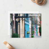 Charleston South Carolina Rainbow Row Mitteilungskarte (Vorderseite/Rückseite Beispiel)