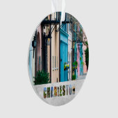 Charleston South Carolina Rainbow Row Weihnachten Ornament (Vorderseite)