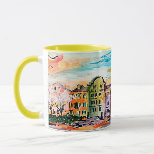 Charleston South Carolina Rainbow Row Whimsical Tasse (Links)