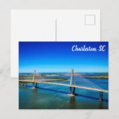 Charleston South Carolina Ravenel Bridge Foto Postkarte (Vorne/Hinten)