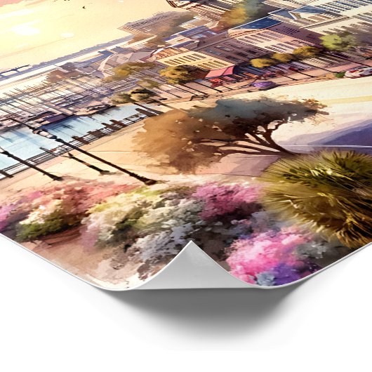 Charleston South Carolina Reisen Orte Aquarell Poster (Ecke)