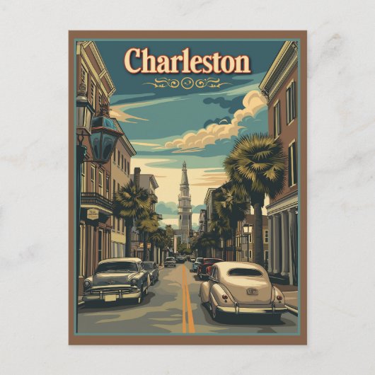 Charleston, South Carolina Retro Postkarte (Vorderseite)