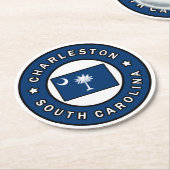Charleston South Carolina Runder Pappuntersetzer (Angewinkelt)