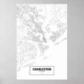 Charleston, South Carolina (schwarz auf weiß) Poster (Vorne)