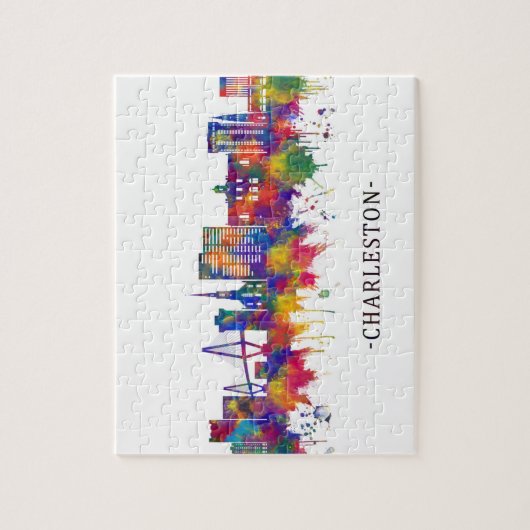 Charleston South Carolina Skyline Puzzle (Vertikal)