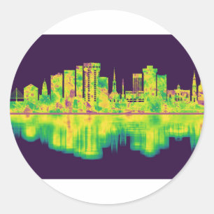 Charleston South Carolina Skyline Runder Aufkleber
