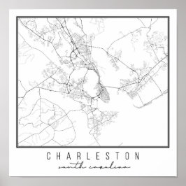 Charleston South Carolina Street Karte Poster