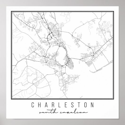 Charleston South Carolina Street Karte Poster (Vorne)