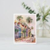 Charleston, South Carolina Street Painting Postkarte (Stehend Vorderseite)