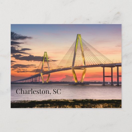 Charleston, South Carolina Sunset Bridge Postkarte (Vorderseite)