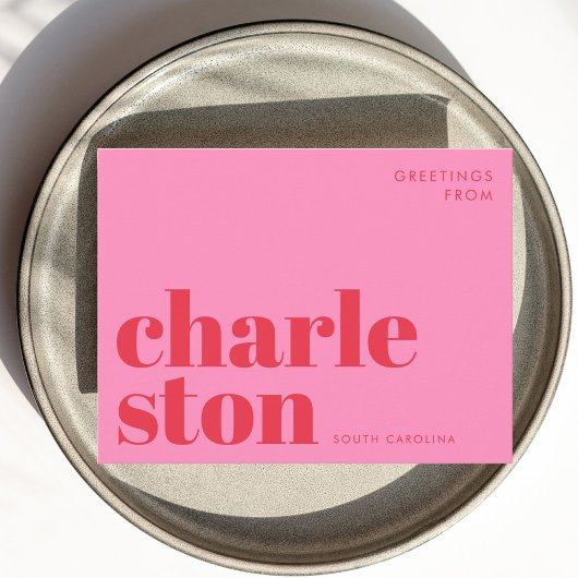 Charleston South Carolina Typografie Postkarte