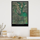 Charleston South Carolina über den Satelliten-Sate Poster (Küche)