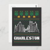 Charleston South Carolina Ugly Christmas Postkarte (Vorne/Hinten)