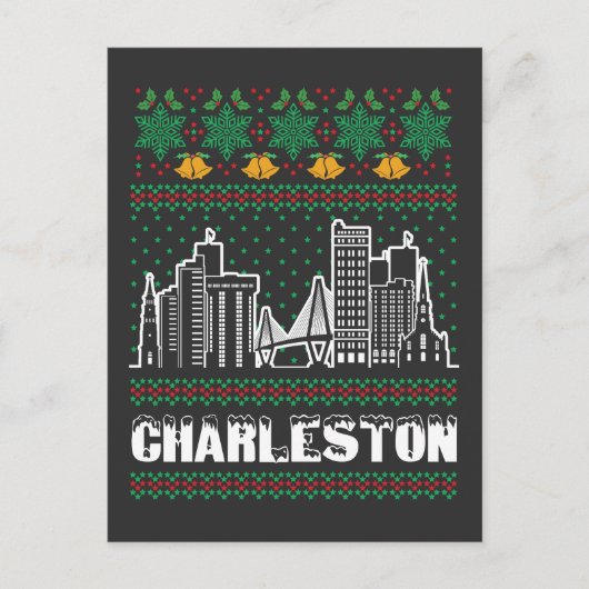 Charleston South Carolina Ugly Christmas Postkarte (Vorderseite)