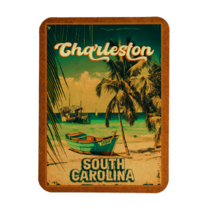 Charleston South Carolina Vintag Retro Souvenir Magnet