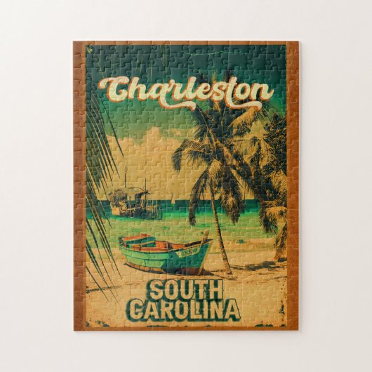 Charleston South Carolina Vintag Retro Souvenir Puzzle (Vertikal)