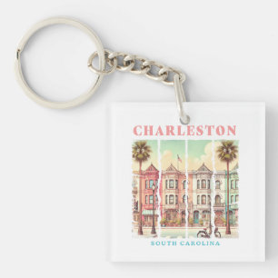 Charleston, South Carolina - Vintage King Street Schlüsselanhänger