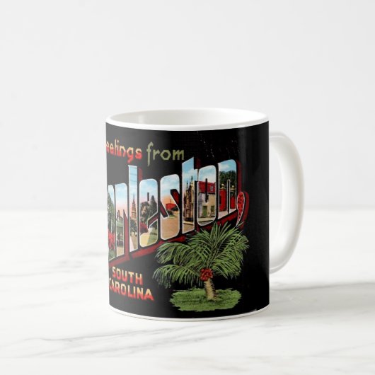 Charleston South Carolina Vintage Postcard Tasse (VorderseiteRechts)