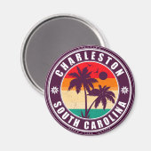 Charleston South Carolina - Vintager 60er Souvenir Magnet (Vorderseite/Rückseite)