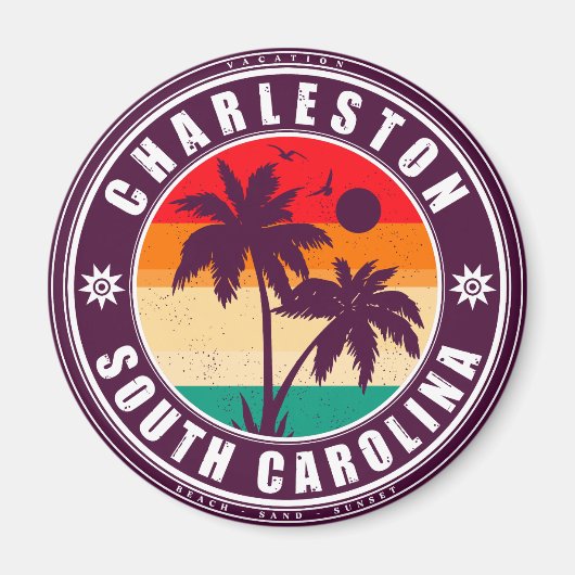 Charleston South Carolina - Vintager 60er Souvenir Magnet (Vorne)