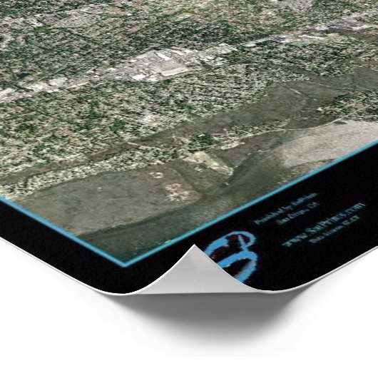 Charleston, South Carolina vom Weltraumsatelliten Poster (Ecke)