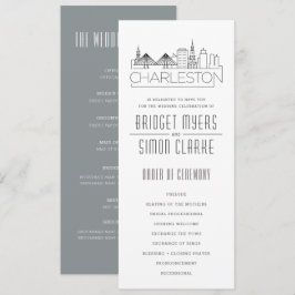 Charleston Stylized Skyline | Hochzeitsprogramm Einladung