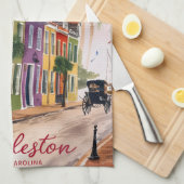 Charleston, Südkarolina Geschirrtuch (Viertel Falte)