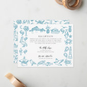 Charleston Toile Border Empfang Information Card Mitteilungskarte (Vorderseite/Rückseite Beispiel)