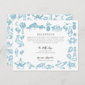 Charleston Toile Border Empfang Information Card Mitteilungskarte (Vorne/Hinten)