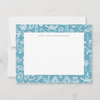 Charleston Toile Border in Blue Danke Karte