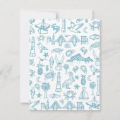 Charleston Toile Border in Blue Unterkünfte Mitteilungskarte (Rückseite)